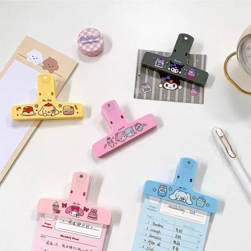 

Kawaii Sanrio Clip Hello Kittys Cinnamoroll Kuromi Accessories Cute Anime Bill Hand Account Desktop Sorting Folder Girls Gift