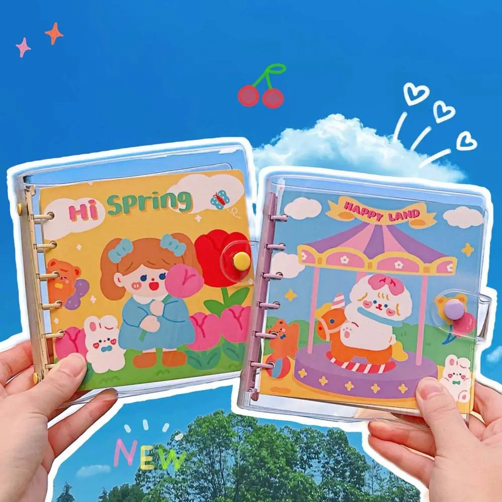 

Kawaii Loose-leaf Notebook Cartoon Animal Hand Account Book Cute Bear Rabbit Pattern Coil Notepad School Stationery