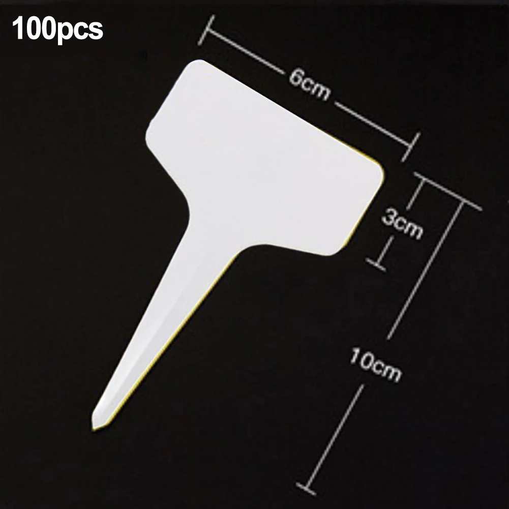 

100Pcs Pvc Plant Tag T-type Plastic Plant Label Garden Nursery Pots Planters Flower Thick Plant Tag Label Marker Supplies