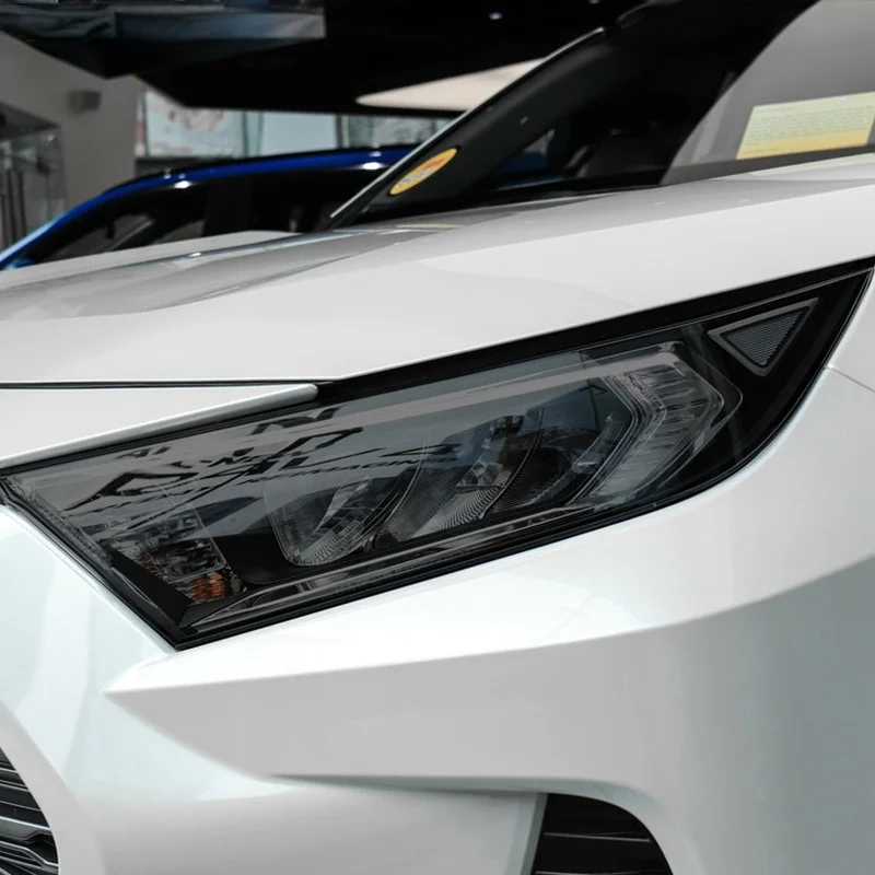 

2 Pcs Car Headlight Protective Film Vinyl Protection Transparent Black TPU Sticker For Toyota RAV4 XA50 2019 2020 Accessories