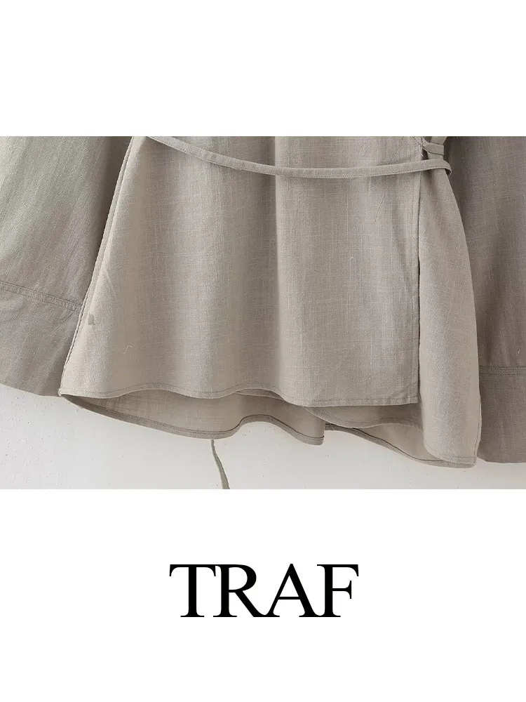 Блузка женская однотонная Асимметричная с V-образным вырезом и большими рукавами