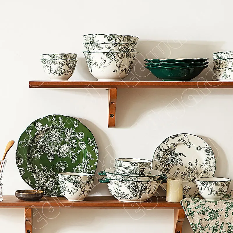 Обеденная тарелка в Европейском стиле Классическая керамическая ретро для