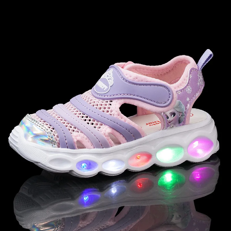 Летние сандалии для мальчиков и девочек мультяшный Человек-паук Холодное сердце