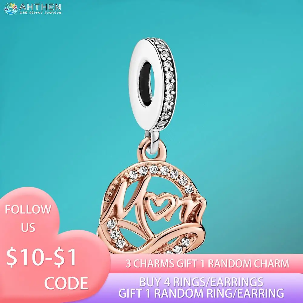 

Оригинальные Серебряные браслеты Pandora, двухцветные Подвесные Браслеты для женщин, ювелирные изделия для девушек