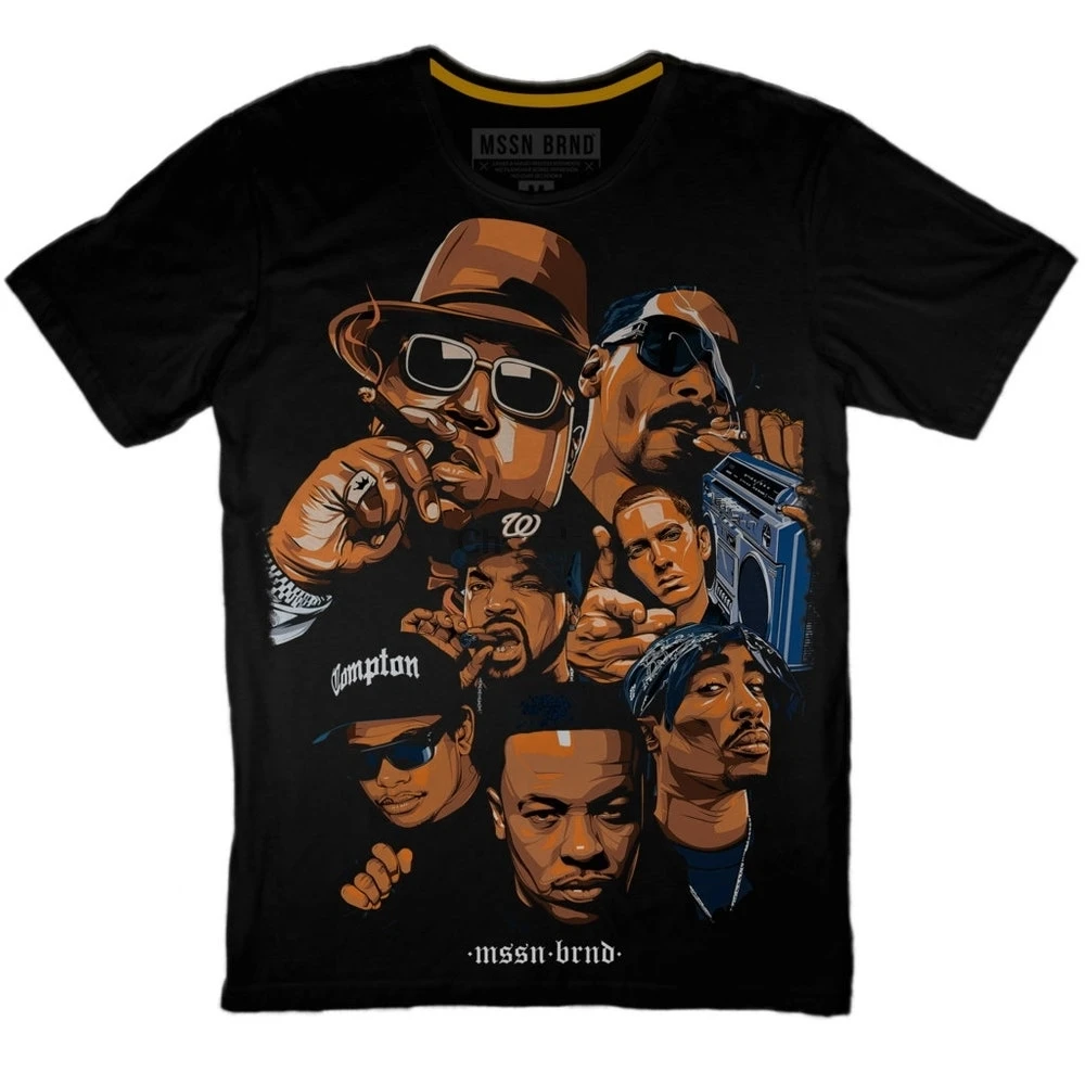 Top Hip Hop T Shirt Playera 2Pac Notorious Big Ice Cube Eminem
