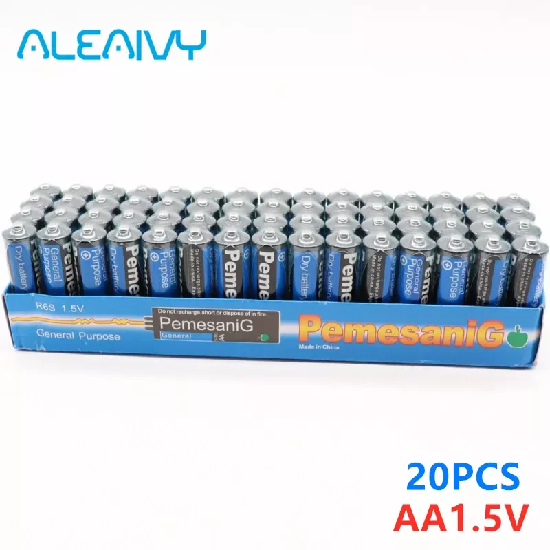 

20 шт., одноразовые щелочные сухие батарейки AA 1,5 в