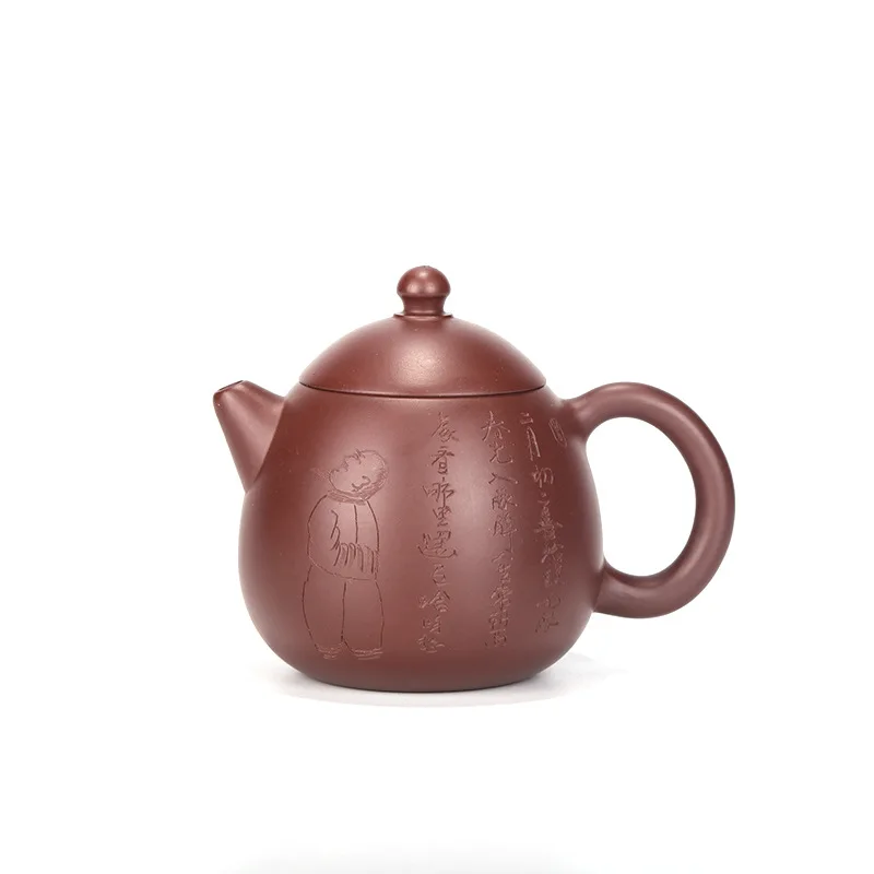 Чайник-яйцо Dahongpao с резным узором в виде дракона и сутр, ручной работы из Исиня, для зеленого чая (art.: 3920dbf79b4e5) - 3920dbf79b4e5