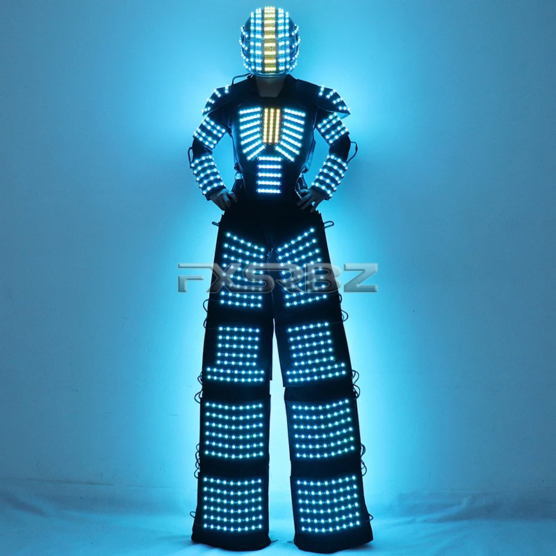 Traje светодиодный светящийся костюм робота Kryoman Light Дэвид Гуетта светодиодные