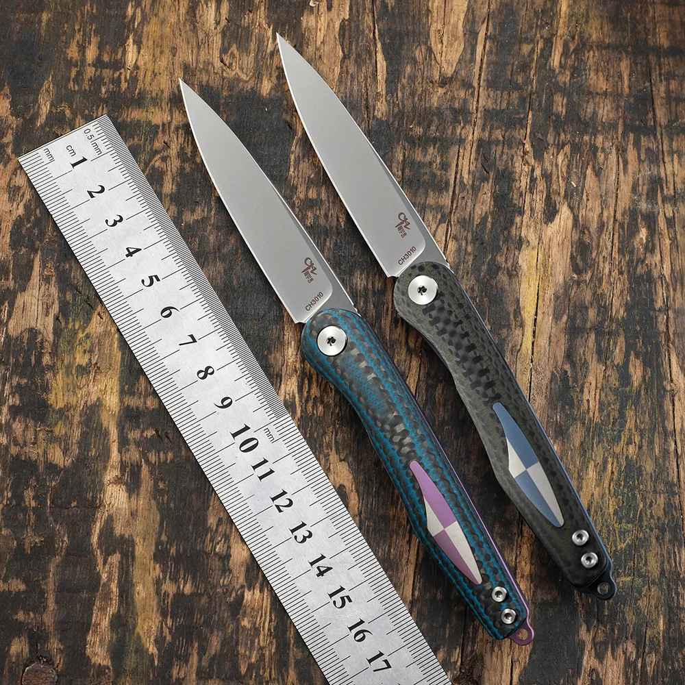

Стальной карманный нож CH3010 M390, керамический складной нож на шарикоподшипнике, ручка из углеродного волокна, для кемпинга, охоты, рыбалки, по...