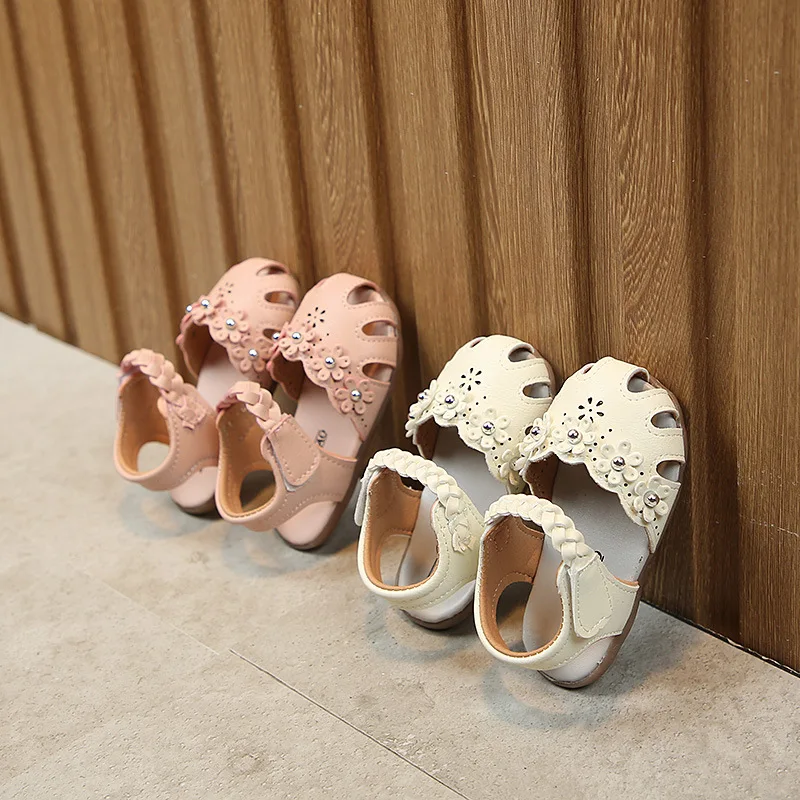 

Fashion Braided Strape Toddler Girl Sandals Beautiful Appliques Baby Girls Shoes Summer Infant Birthday Party Floral Shoe G06131