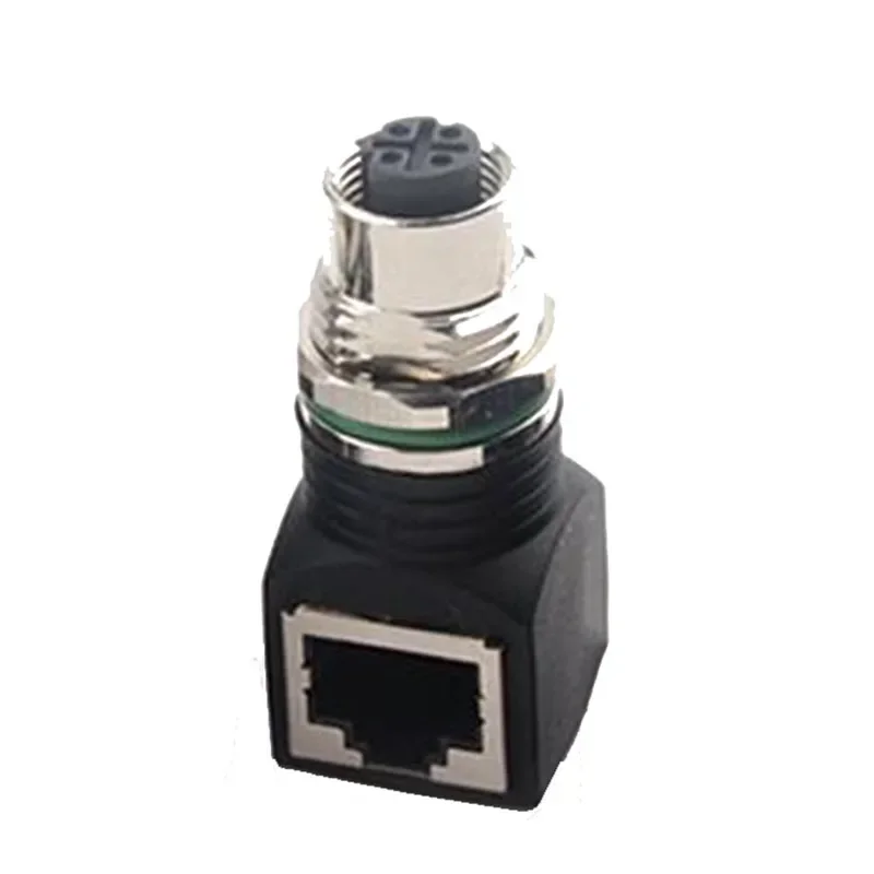 

M12 4-контактный разъем D-типа к RJ45 Водонепроницаемый IP67 Ethernet M12 D-код «папа/гнездо» к RJ45 «мама» Адаптер датчика Промышленный