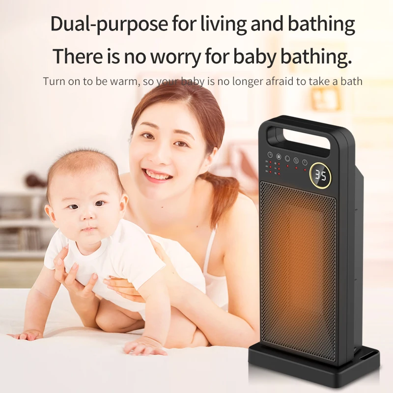 2000W PTC Heater Remote Control Electric Heater Touch Screen Electric Heater Vertical Portable Heater For Winter Indoor Heating