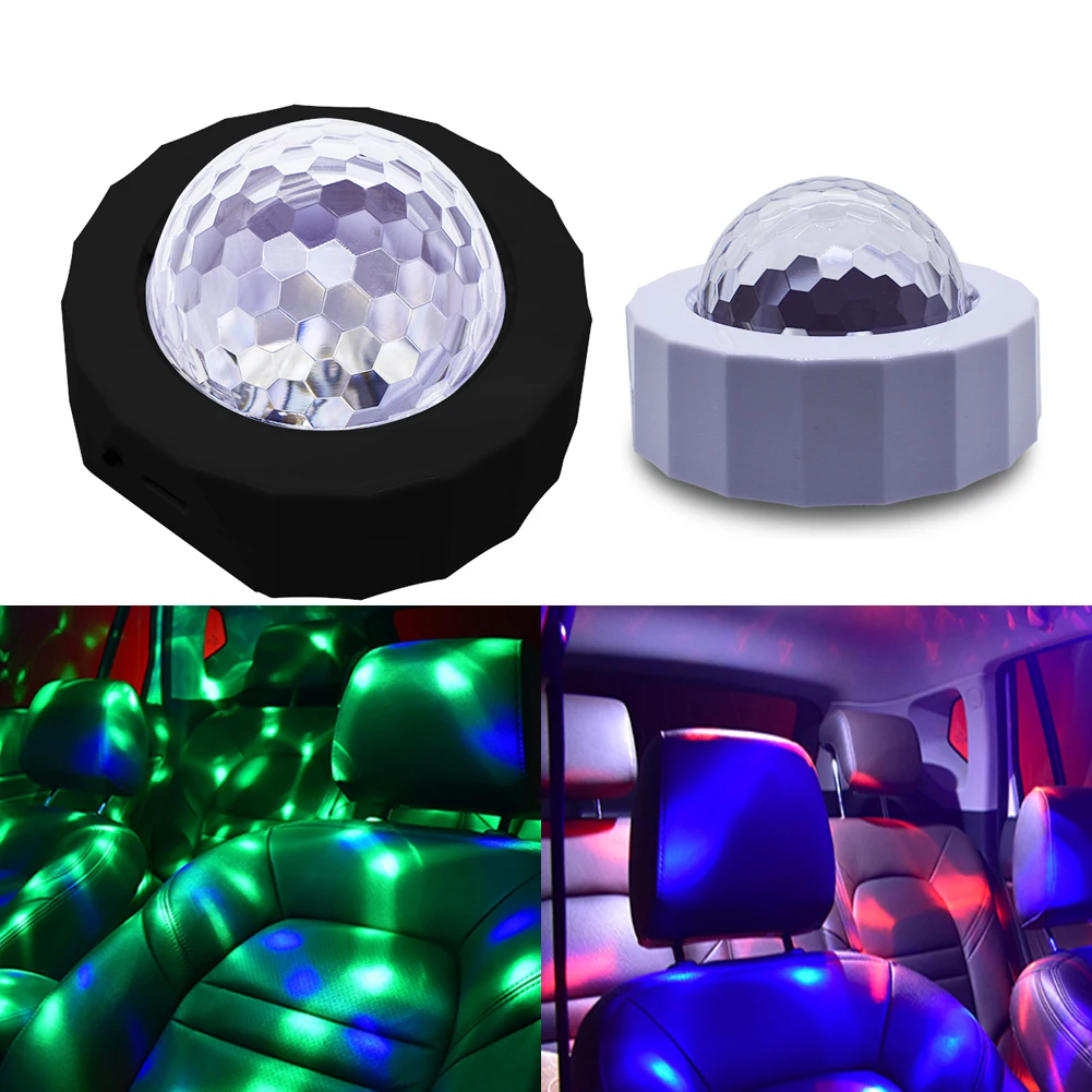 

Car Atmosphere Light USB Charging Voice Controlled LED Stage Decoration Light Disco Magic Ball Christmas Music Rhythm Light