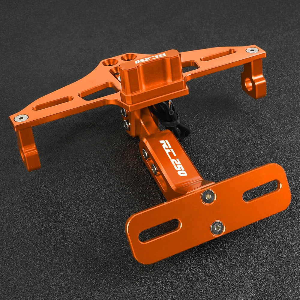 

Для RC250 RC 250 2016 2017-2023 мотоциклетный ограничитель крыла, регулируемый держатель номерного знака, кронштейн, фоторамка держателя номерного зна...