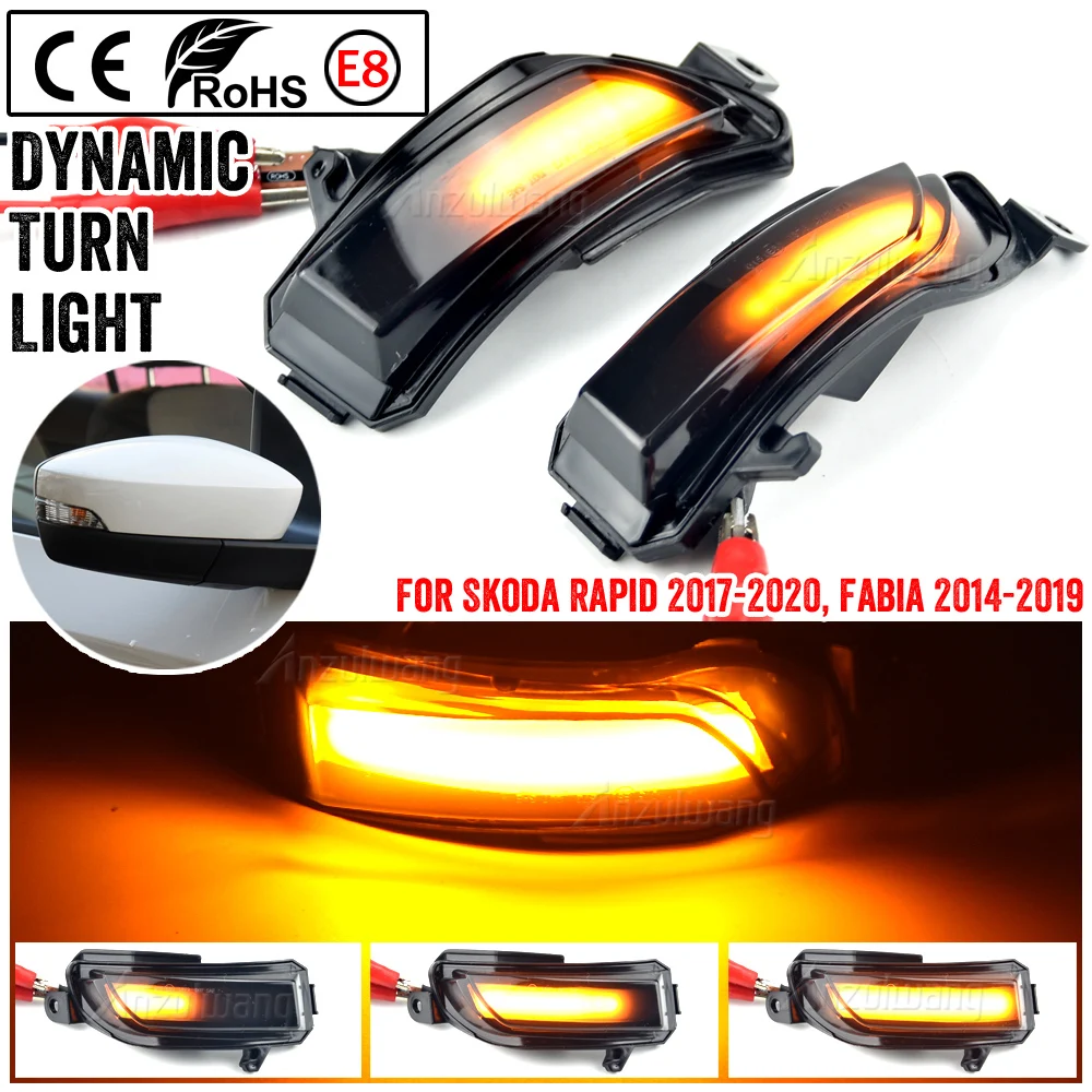 

Dynamic Car LED Turn Signal Blinker For Skoda Fabia 2014 2015 2016 2017 2018 2019 For Skoda Rapid 2017-2020 Light