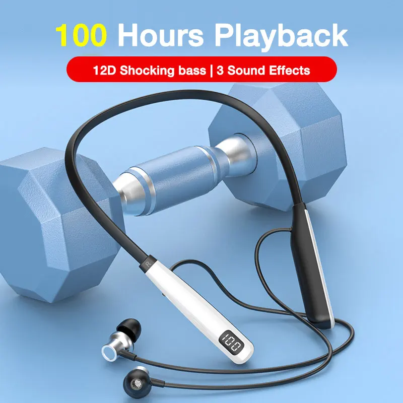 

EARDECO 100 Hours Playback Bluetooth Stereo Headphone Sport Wireless Headphones Earphones Neckband Bass Earbuds Inear Waterproof