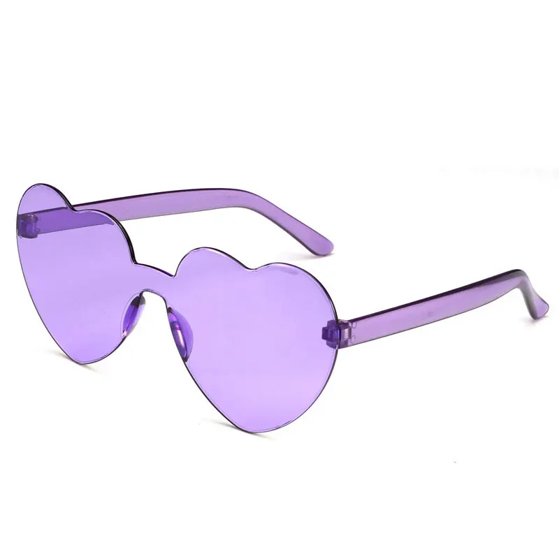 

Солнцезащитные очки в форме сердца женские, без оправы, с затемненными прозрачными цветными линзами, с защитой от ультрафиолета, красные, ро...