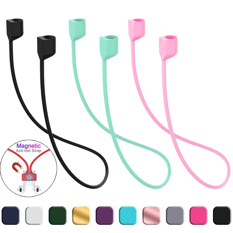 

Magnetic Earphones Anti-Lost Rope Strap Earphone Silicone Rope Cable For Airpods 1 2 3 Wireless Bluetooth Headphone Accessories