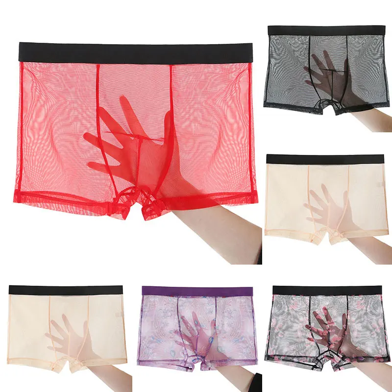 Seamless Silky Soft Underwear Hot Sale Mid-rise Mens Panties Summer Men's Ice Transparent Panties