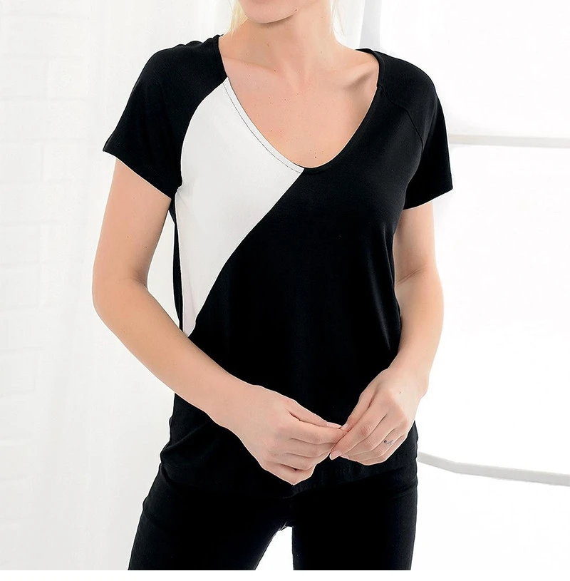 

Women's new solid color short-sleeved top is fashionable and comfortable