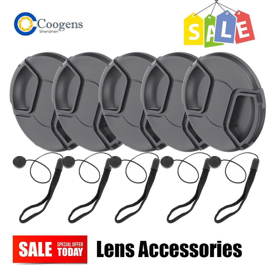 

5pcs 49mm 52mm 55mm 58mm 62mm 67mm 72mm 78mm 82mm Camera Lens Cap Cover for Fuji Sony Nikon Canon EOS 500d 600d 750d 450d 550d