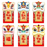lion dance red envelope 2022 new year of the tiger three dimensional creative lishi seals the new year red envelope