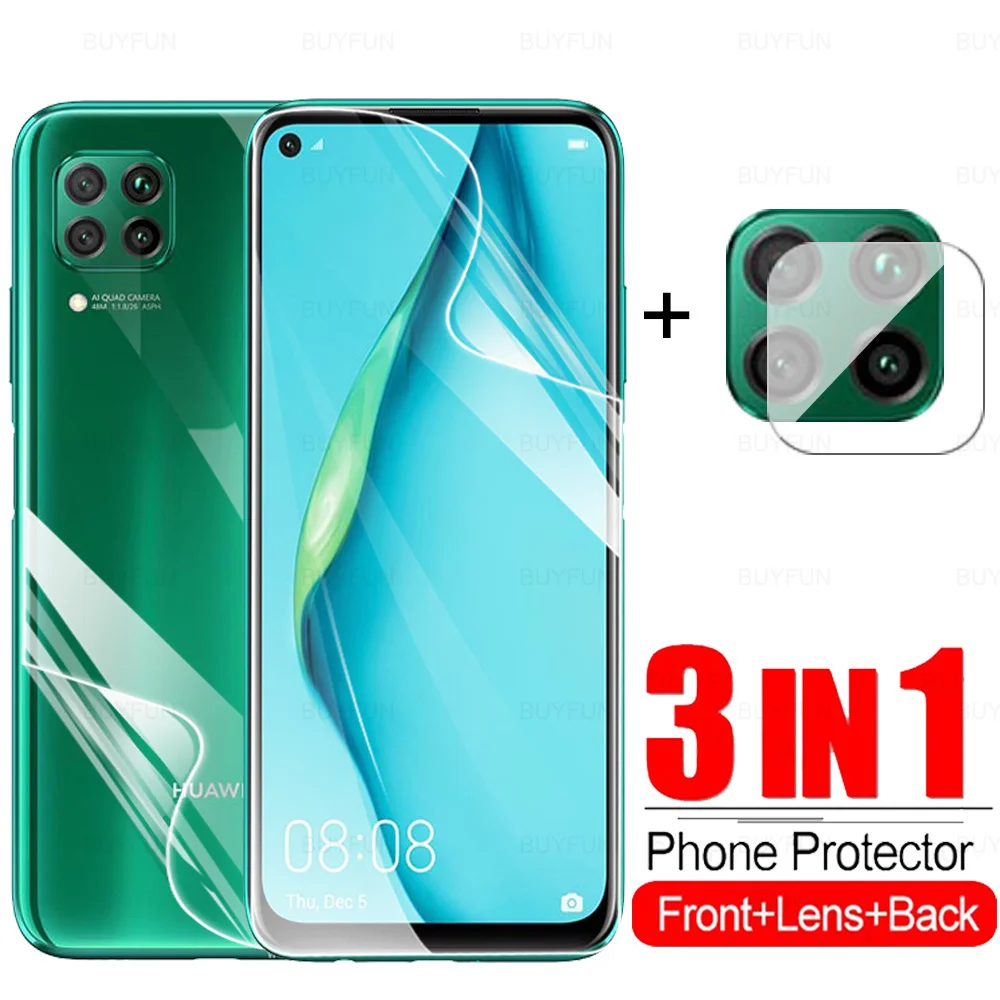 

3in1 Hydrogel Film For Huawei P40 Lite E Camera Lens Protector Film For Hauwei P40 P30 Pro Plus Light P40Lite P30Lite Not Glass