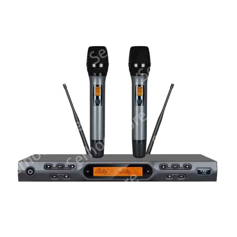 Прибытие Высококачественный беспроводной микрофон UHF 2*100CH