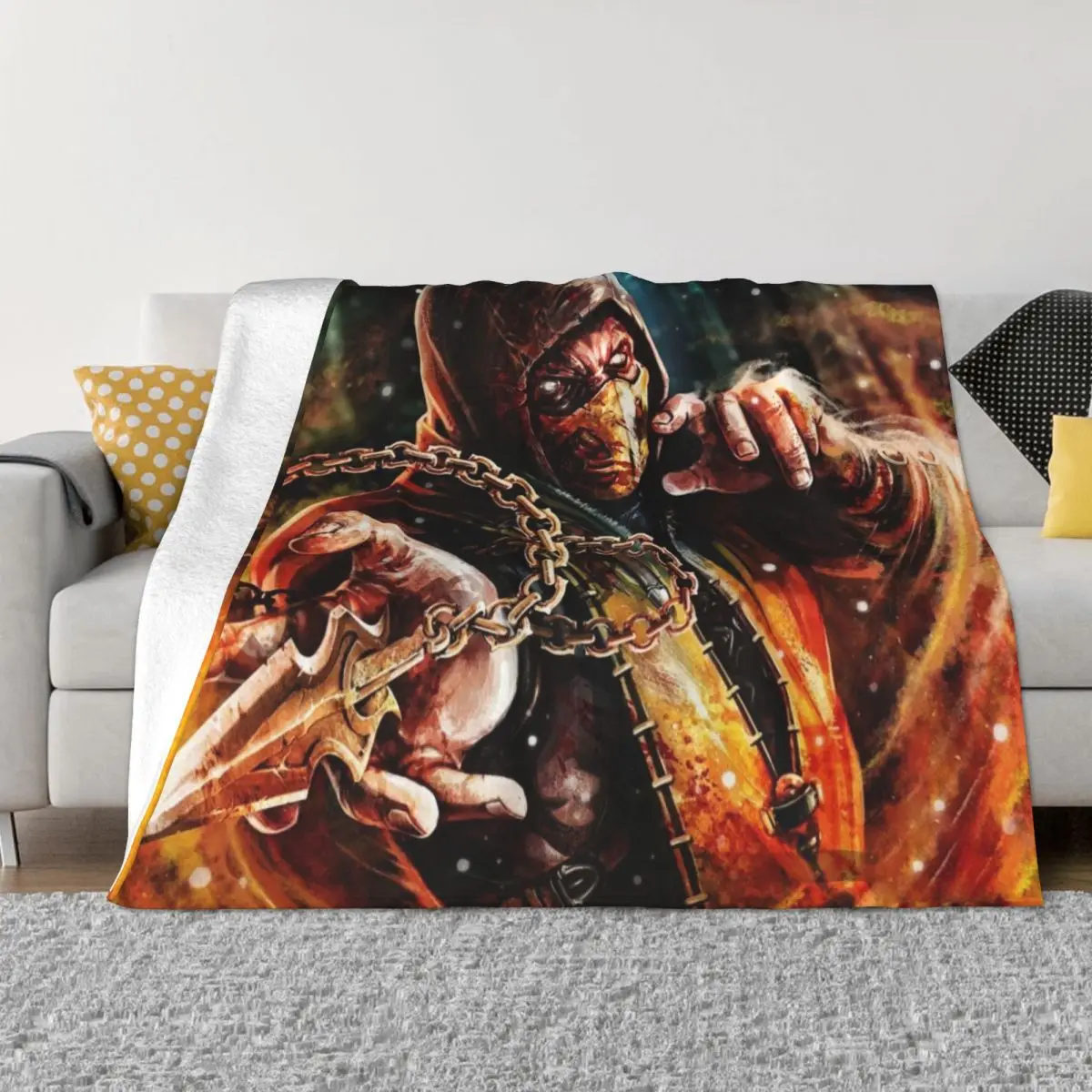 

Mortal Kombat Art Tapestry Wall Hanging, Tapestry Beach Blanket for Bedroom College Dorm Home Decor 60x51in(152x130cm )