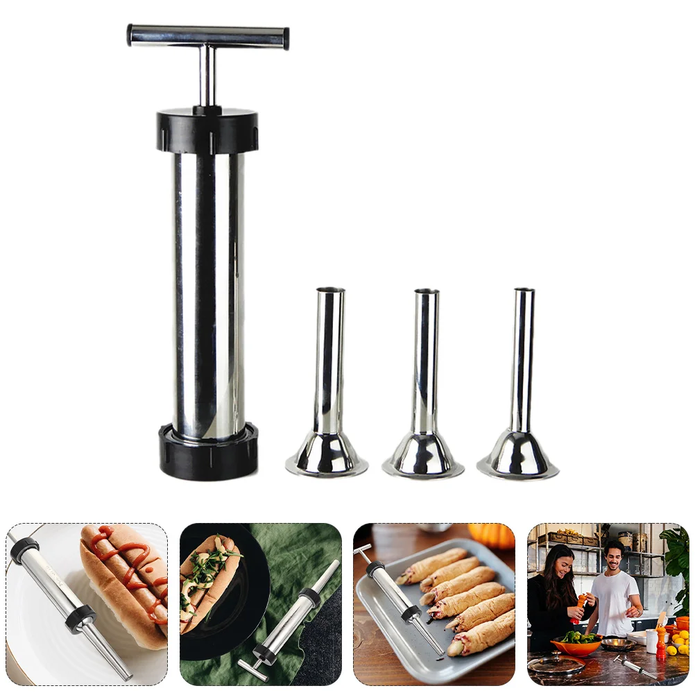 

1 Set 4 Pcs Sausage Filler Tools Stainless Steel Sausage Stuffer Set (Assorted Color)