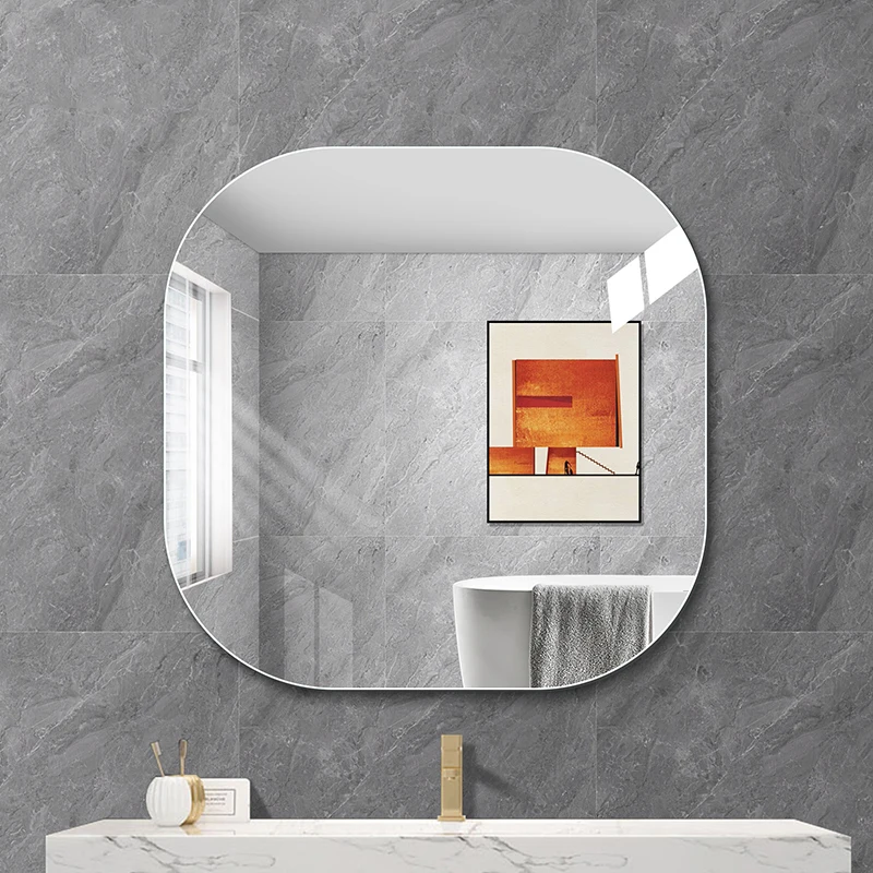 

Clear Glass Bathroom Mirror Hanging Modern Odd Shape Vanity Unbreakable Bathroom Mirror Aesthetic Cute Espejo Bathroom Fixtures