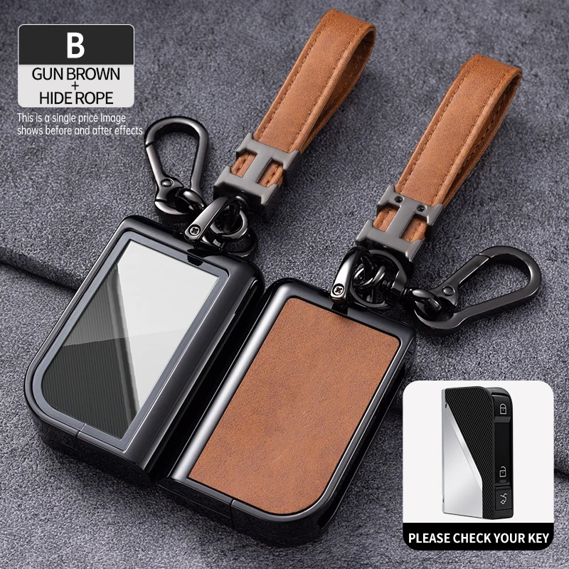 

Apply to 23 types of neck 03 key case global version 060901 metal remote protection shell accessories high-grade leather