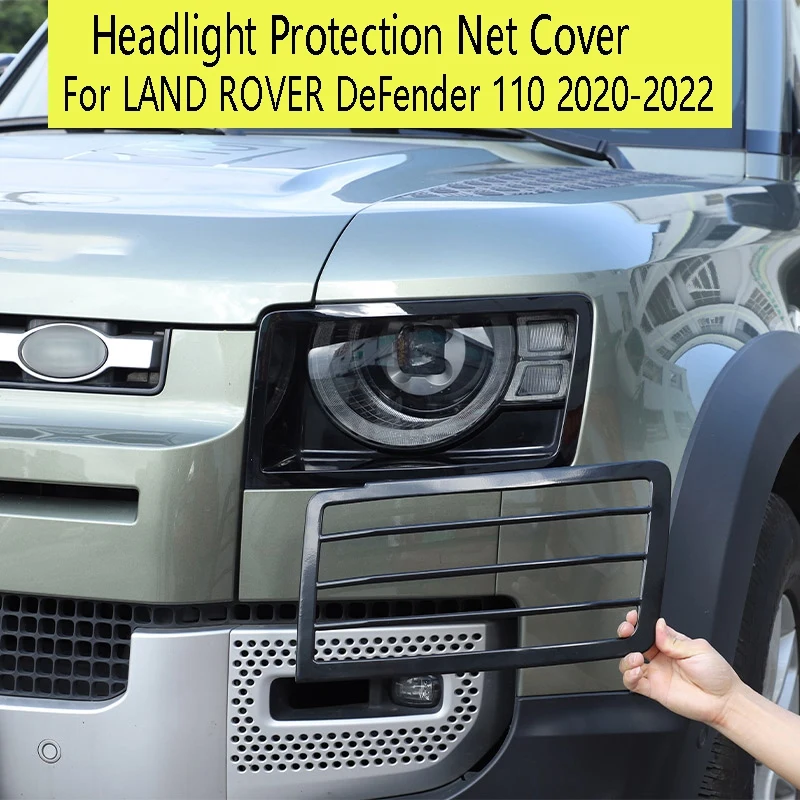 

Car Stainless Steel Car Headlight Lamp Shade Protection Net Cover Fog Light Grille For Land Rover Defender 110 2020-2022