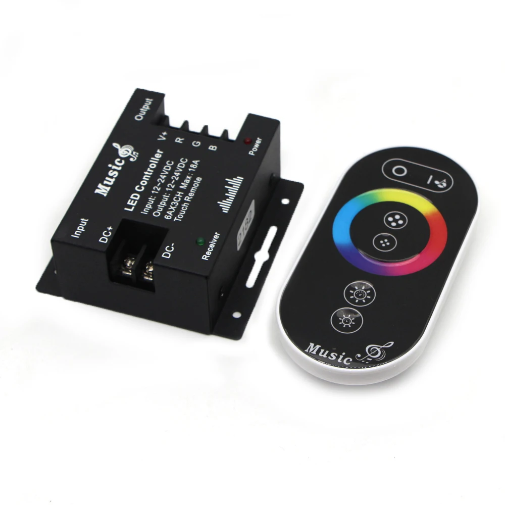 DC12V-24V 6Ax3channel 18A music RF беспроводной сенсорный RGB-контроллер Сенсорная панель RGB