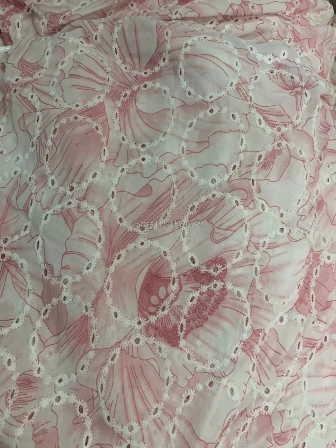 

Eyelet cotton fabric 130 cm wide Embroidered lace fabric Cotton Woven Fabric Wavy Edge