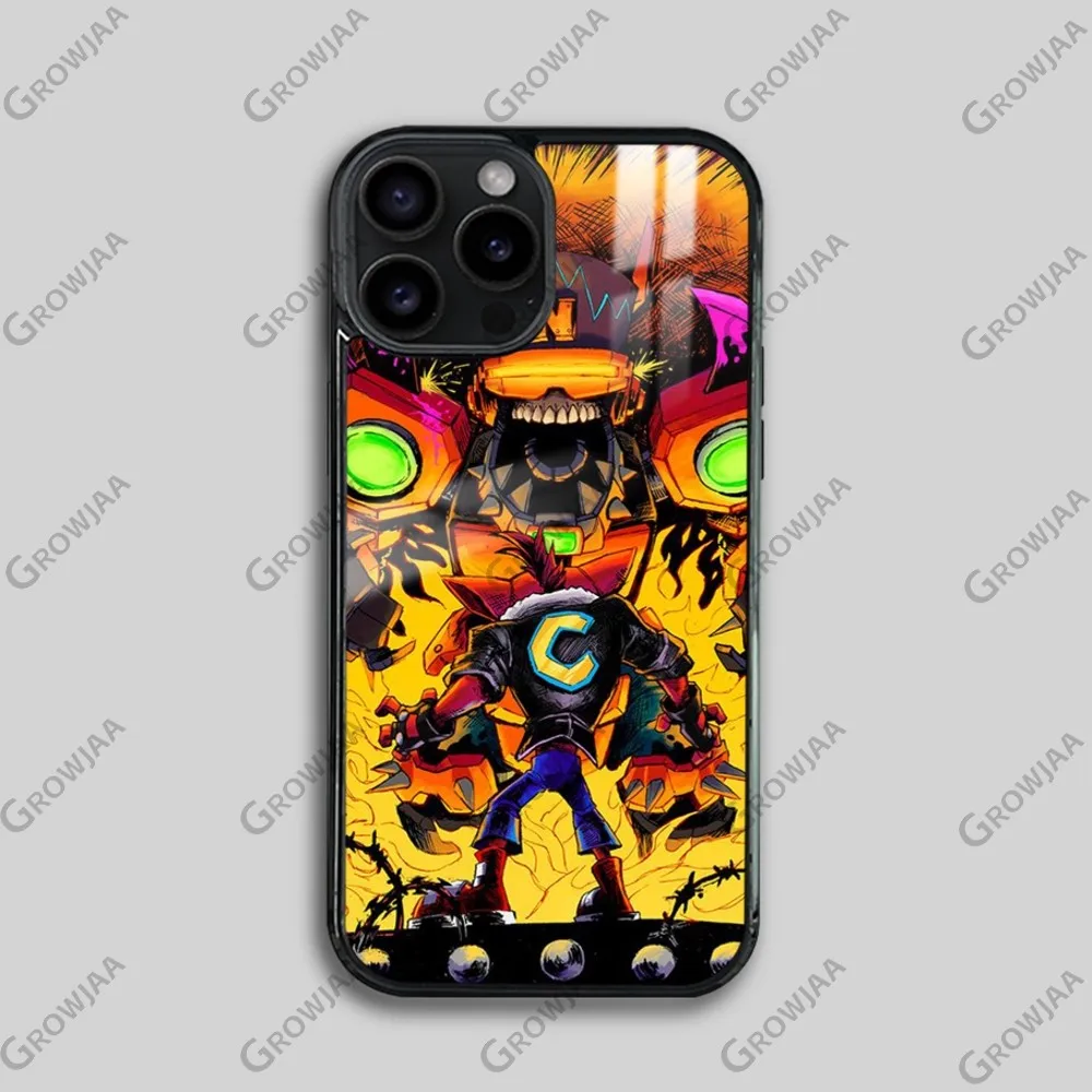 C-Crash B-Bandicoot GAME Phone Case For iPhone 16 15 14 13 12 11 Pro Max Plus Mini Magsafe Mirror Wireless Magnetic Cover