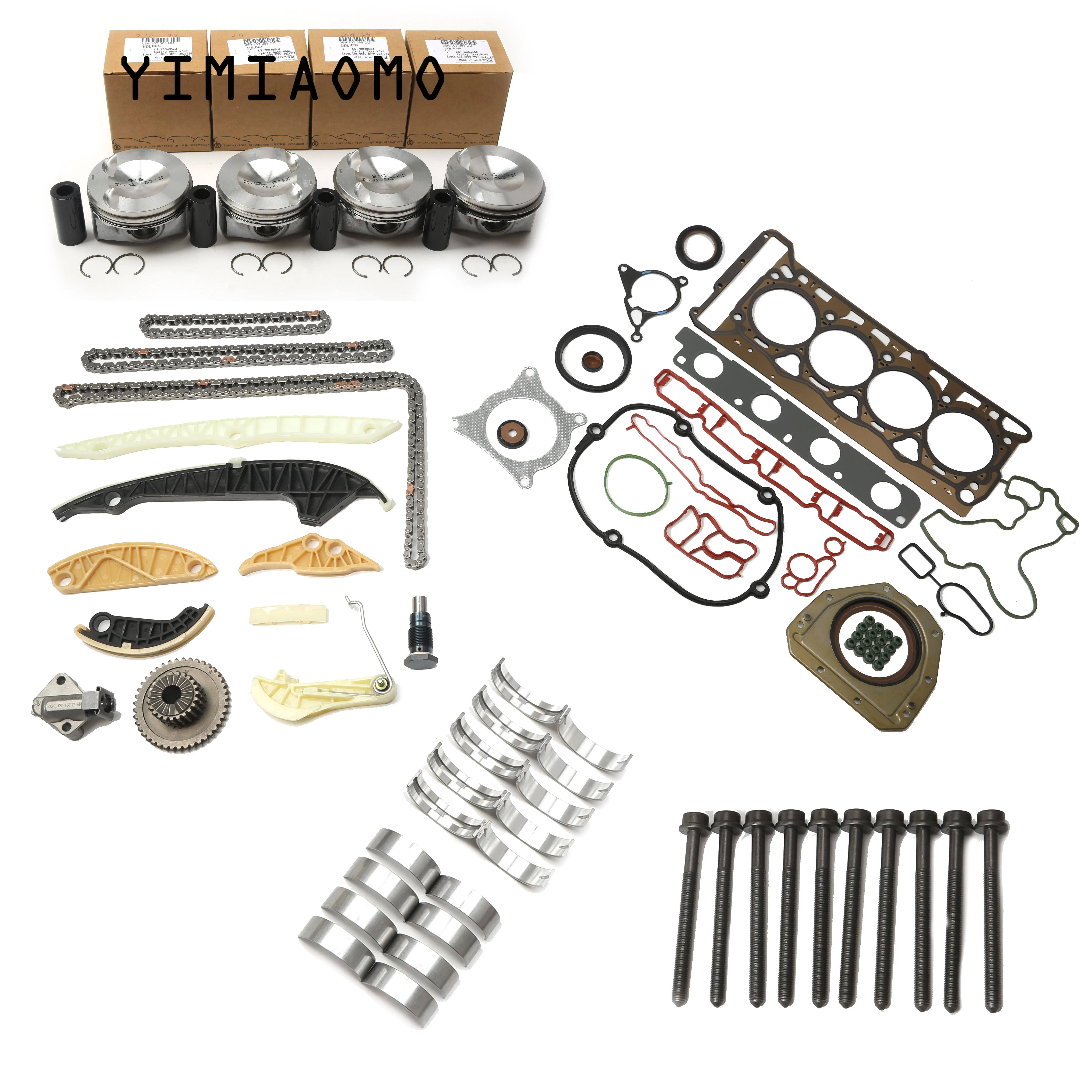 

23MM Pistons Gaskets Seals Timing Chain Tensioner Kit o6H 107 065 DD Oversized Engine Rebuilding Kits For Audi A4 A5 VW Passat