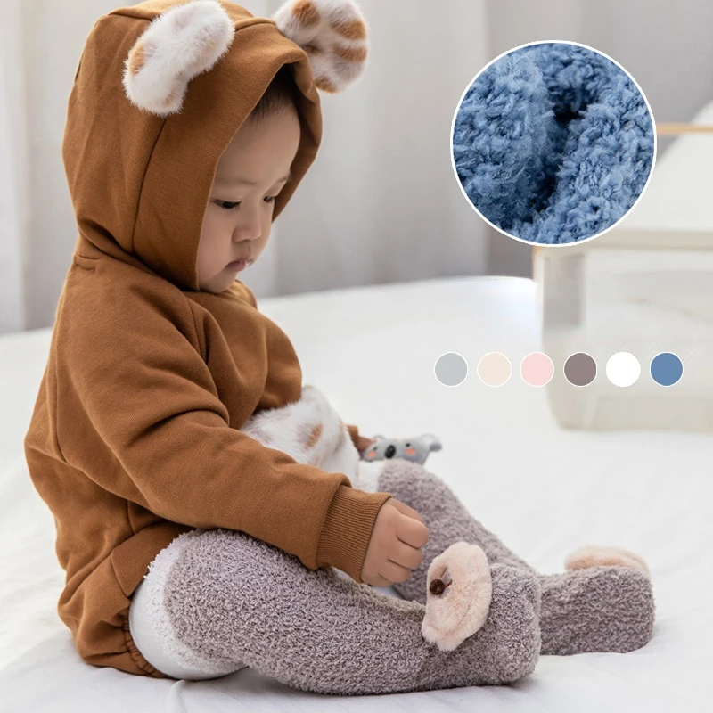 

Coral Fleece Thickened Warm Tube Baby Socks Newborn Baby Cute Over-the-knee Stockings Leg Warmers Winter Thick Plush Baby Socks