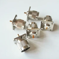 1x pcs rf connector socket n male with 4 hole flange panel chassis mount plug solder cup brass rf coaxial adapters