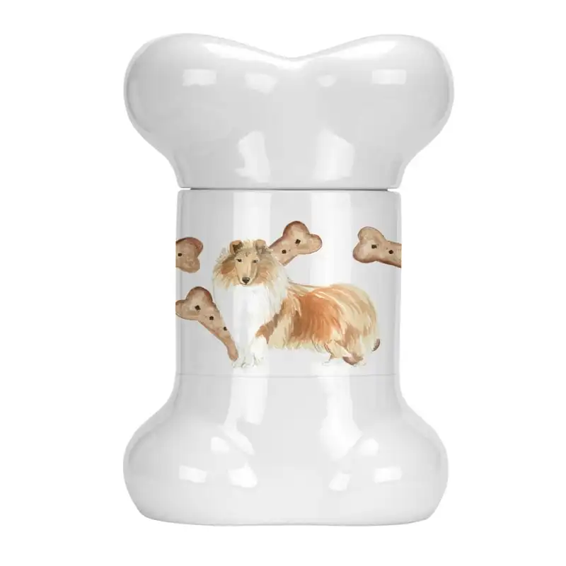 

Treasures CK2327BSTJ Collie Bone Shaped Treat Jar, , multicolor