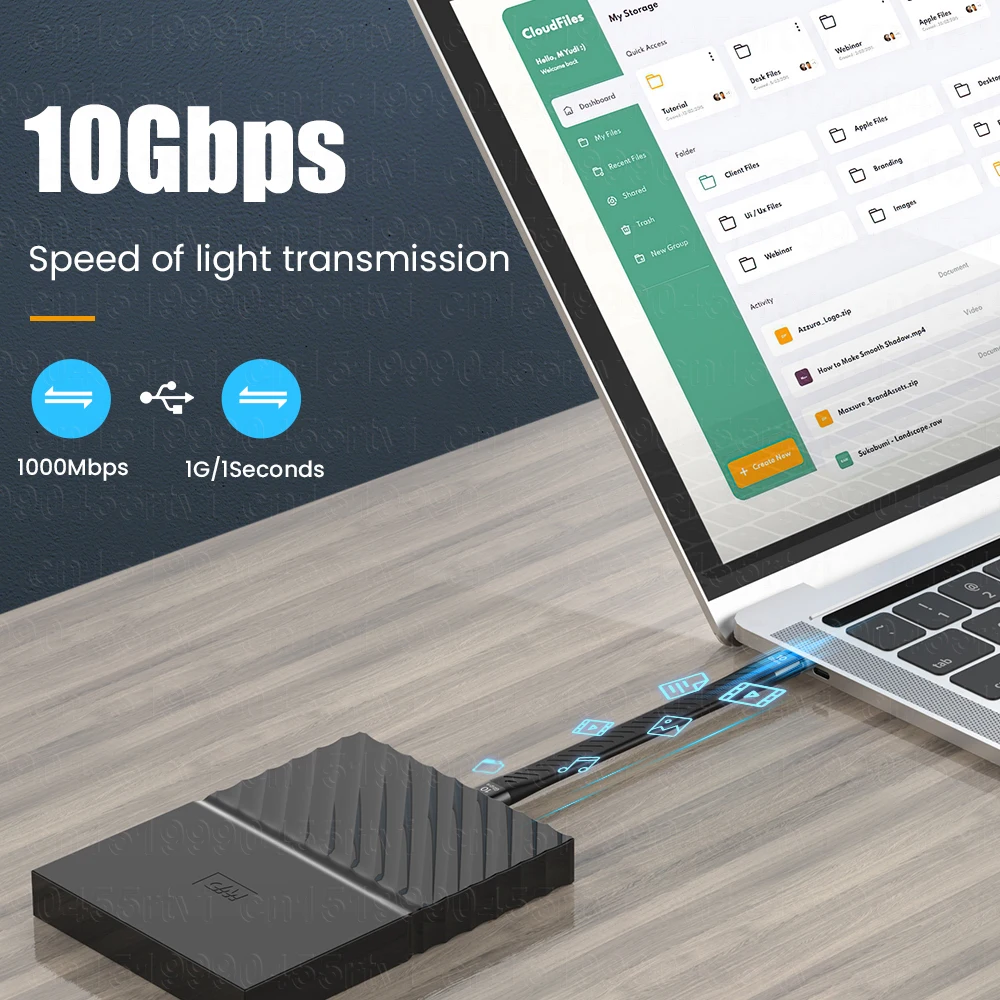 PD 60 Вт USB 3 1 Gen2 Type C к кабель для передачи данных 3A USB-C to зарядный внешний