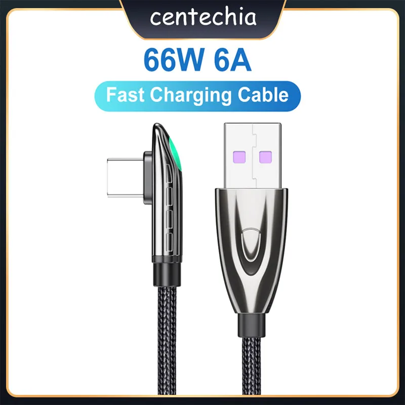 

PD 60W Usb Type C Fast Cable Led 5a Usbc Charger 66w 90 Degree Essager Fast Charging For Huawei Mate 40 Samsung Qc3.0 Cable Data
