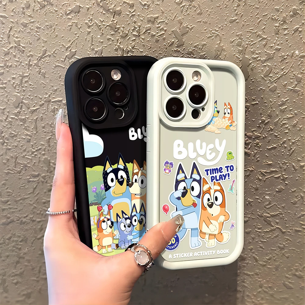 Cartoon Dog Phone Case for Samsung S25 S24 S23 S22 S21 S20 Note 20 FE Plus Ultra 4G 5G B-Blueys B-Bandits-Chillis Silicone Cover