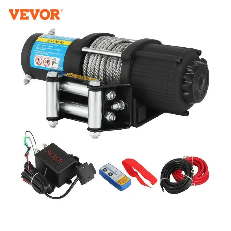 

VEVOR 4000LBS/1814Kg 12V Electric Winch For 4X4 43FT Steel Cable With Wireless Control ATV Truck Off Road
