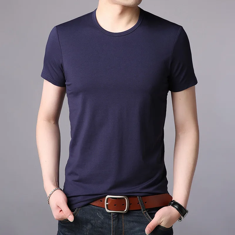 7727-T-Short-sleeved T-shirt Korean version of the round neck