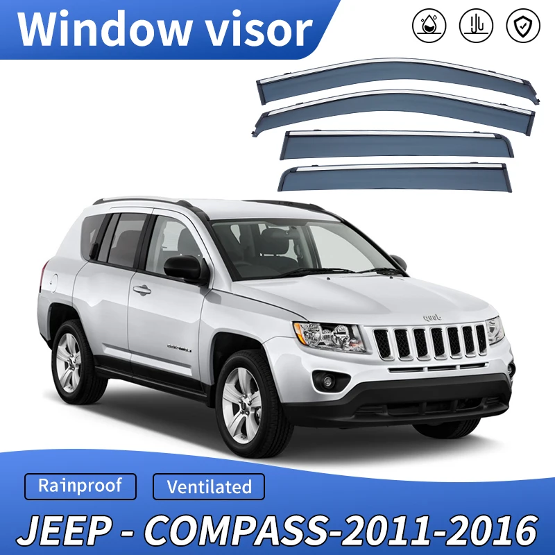 For Jeep Compass 2011 2012 2013 2014 2015 2016 2017 2018 2019 2020 2021 Auto Door Visor Weathershields Window Protectors