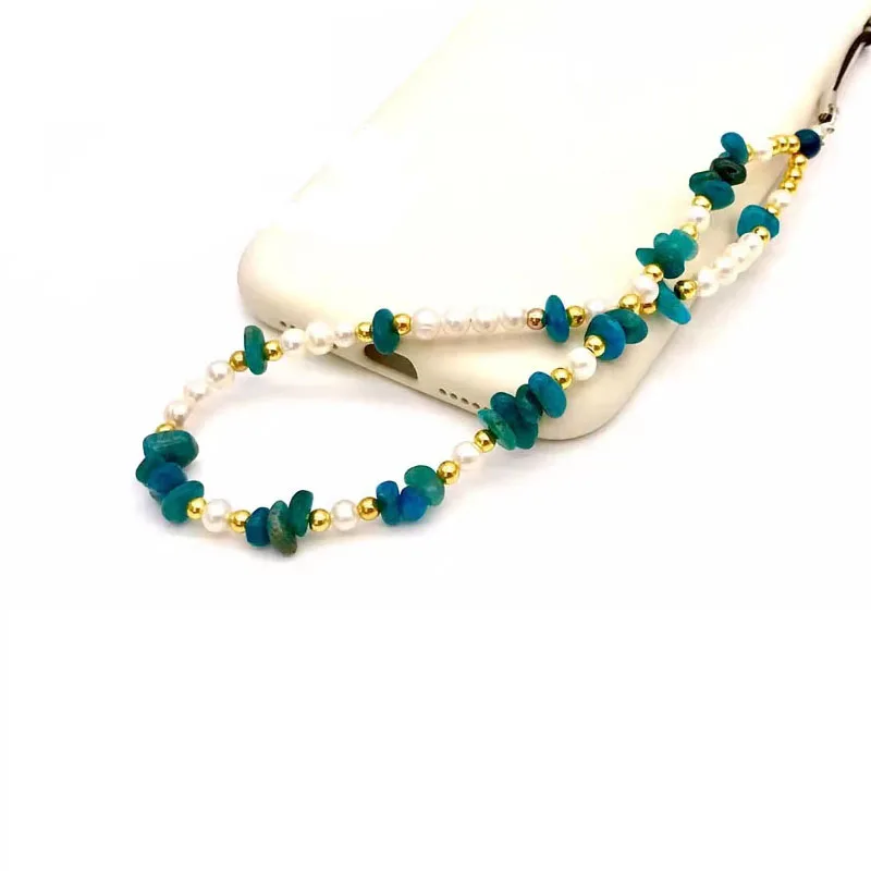 Latest Fashion Elegant Pearl Chain Classic Trend Apatite Ladies Exquisite Anti-Lost Mobile Phone Accessories