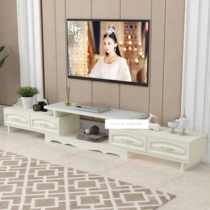 DSG188 Modern Environmentally Friendly Solid Wood TV Cabinet Living Room Scalable TV Stand Bedroom Toughened Glass TV Bench