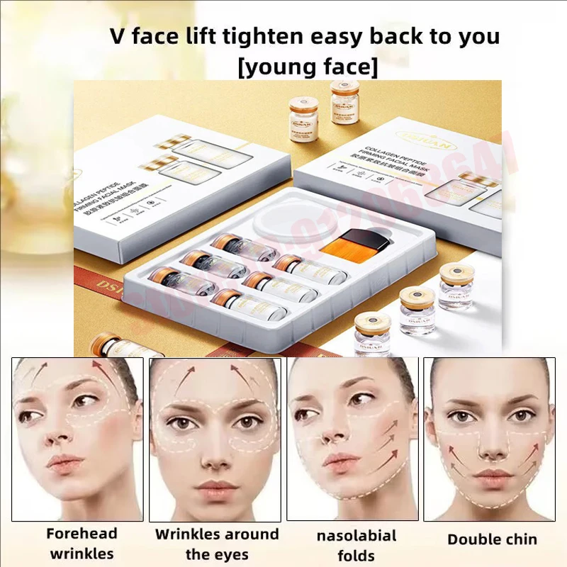 Корея 6 флаконов коллагеновые пептиды сублимированная пудра набор масок для