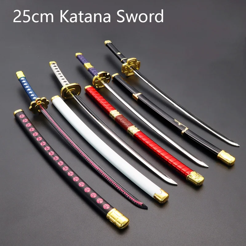 

25cm Metal Katana Sword Zoro Sword Samurai Blade Espadas Japan Anime Accessories Toy Weapon Prop Ornament Decor Kid Toy Gifts